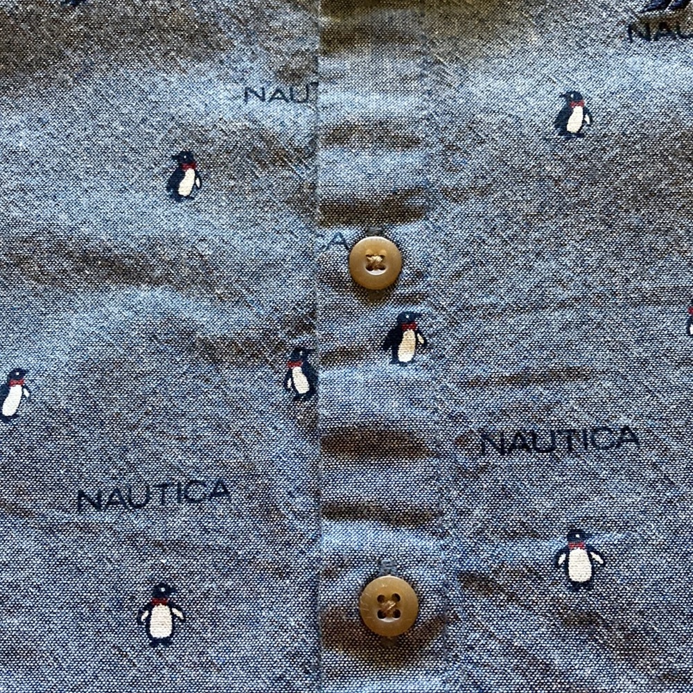 Nautical Brand Size 2T Boys Navy Blue Jeans Button Down Shirt NWT - Picture 3 of 5